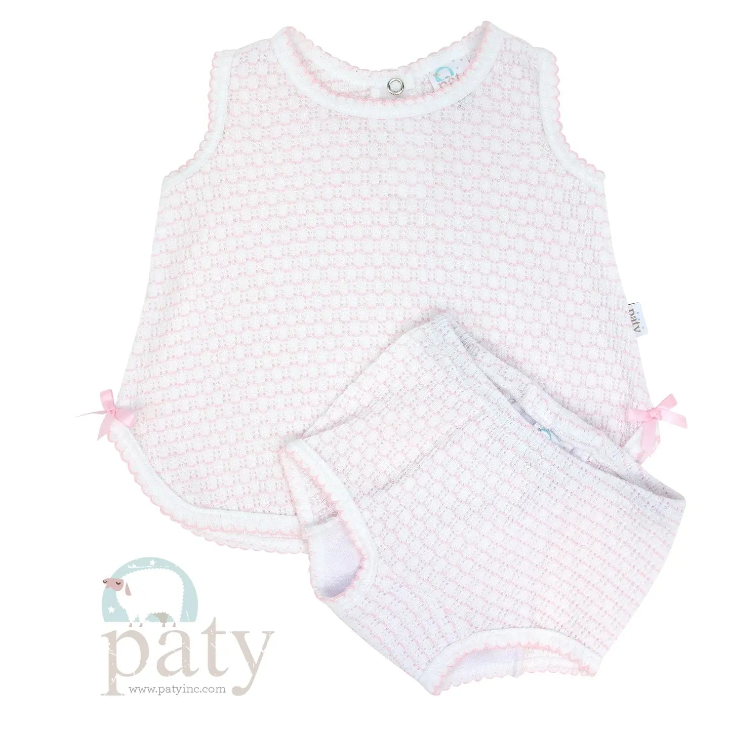 Pink Knit Diaper Set