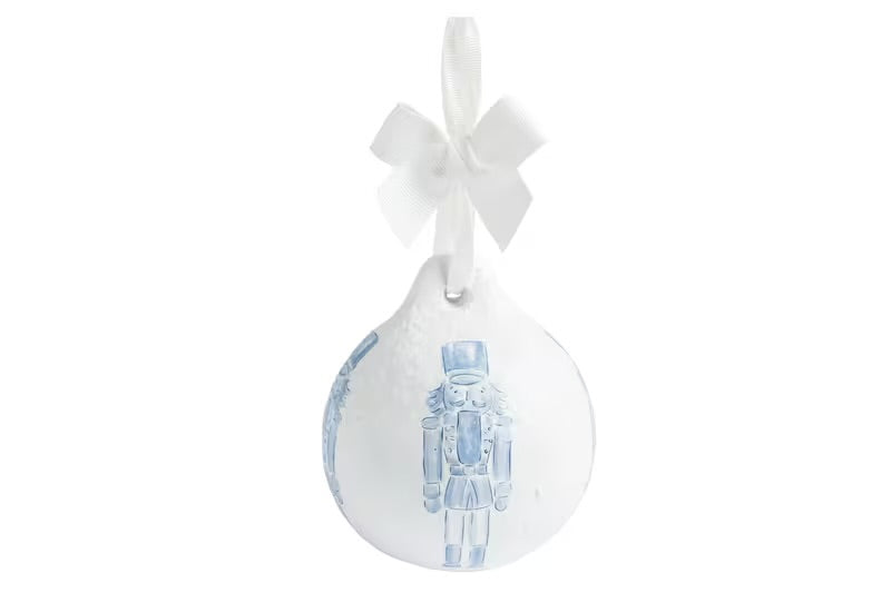 Blue Nutcracker Paper Mache Ornament