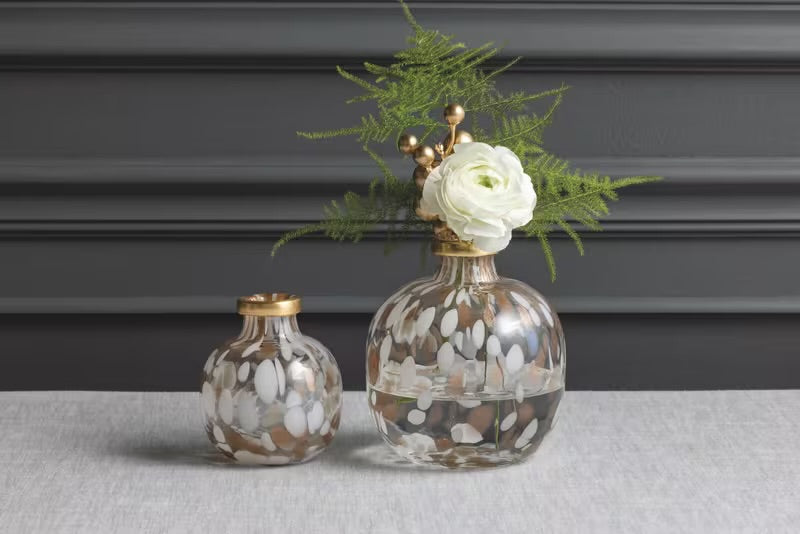 Small White and Gold Tortoise Vase