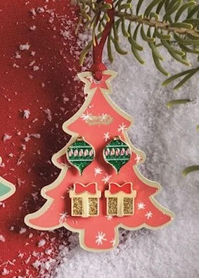 Red Christmas Earring Set