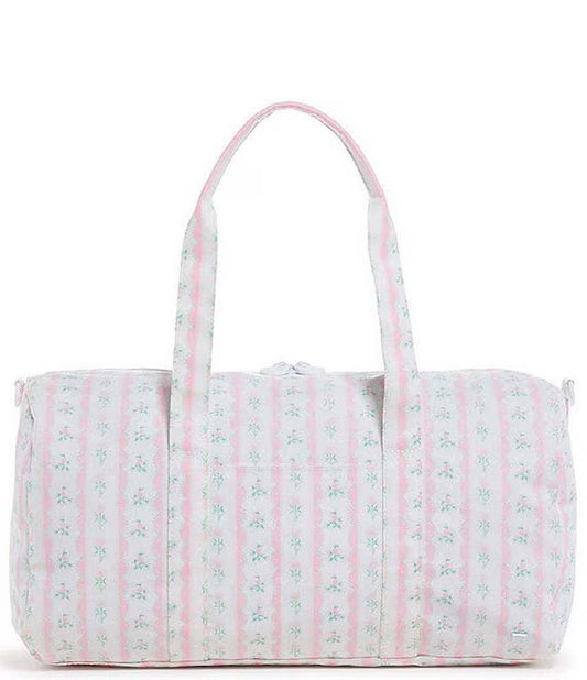 Weekender Duffle Bag - Ribbon Floral Pink