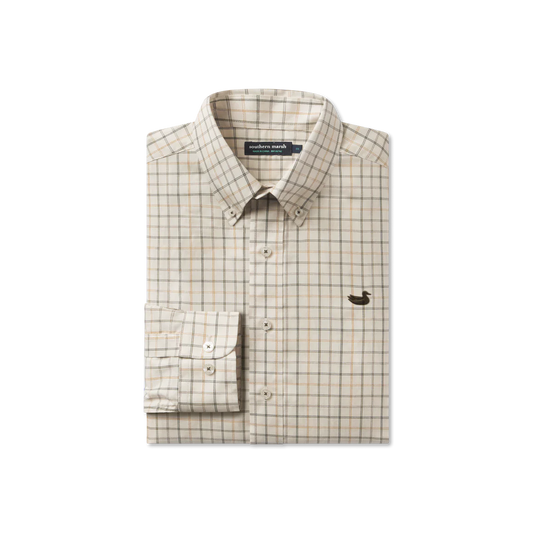 Chateau Windowpane Dress Shirt - Oatmeal