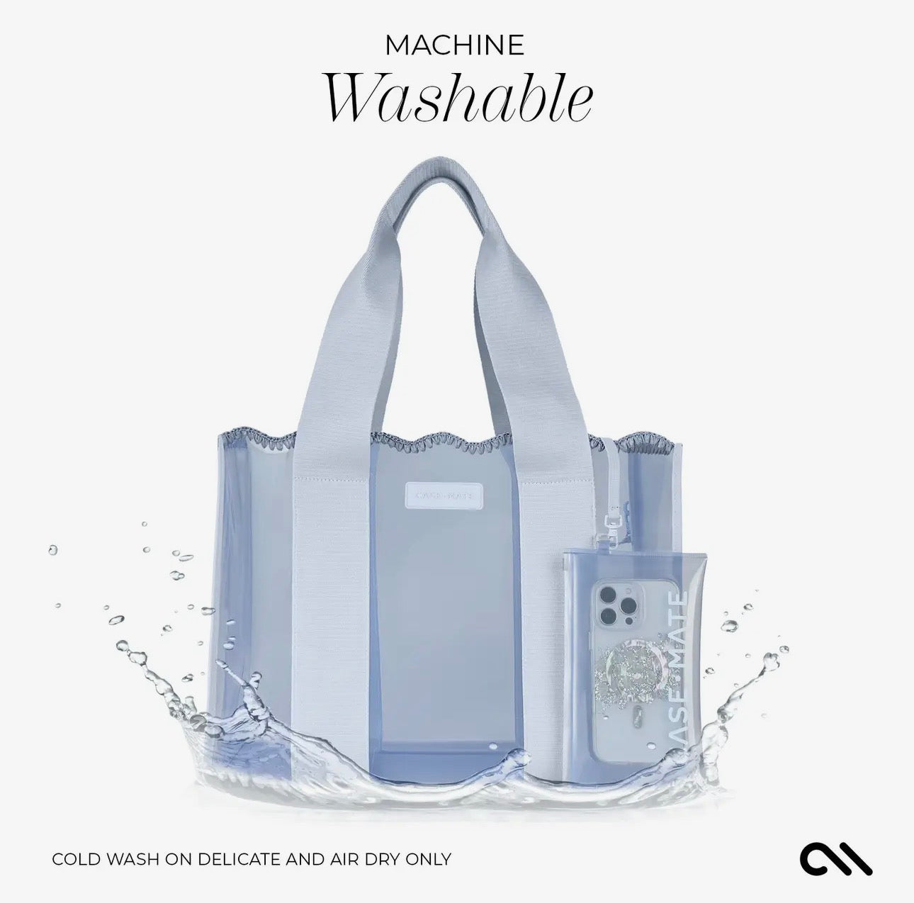 Jelly Tote Bag - Carolina Blue Crochet Wave