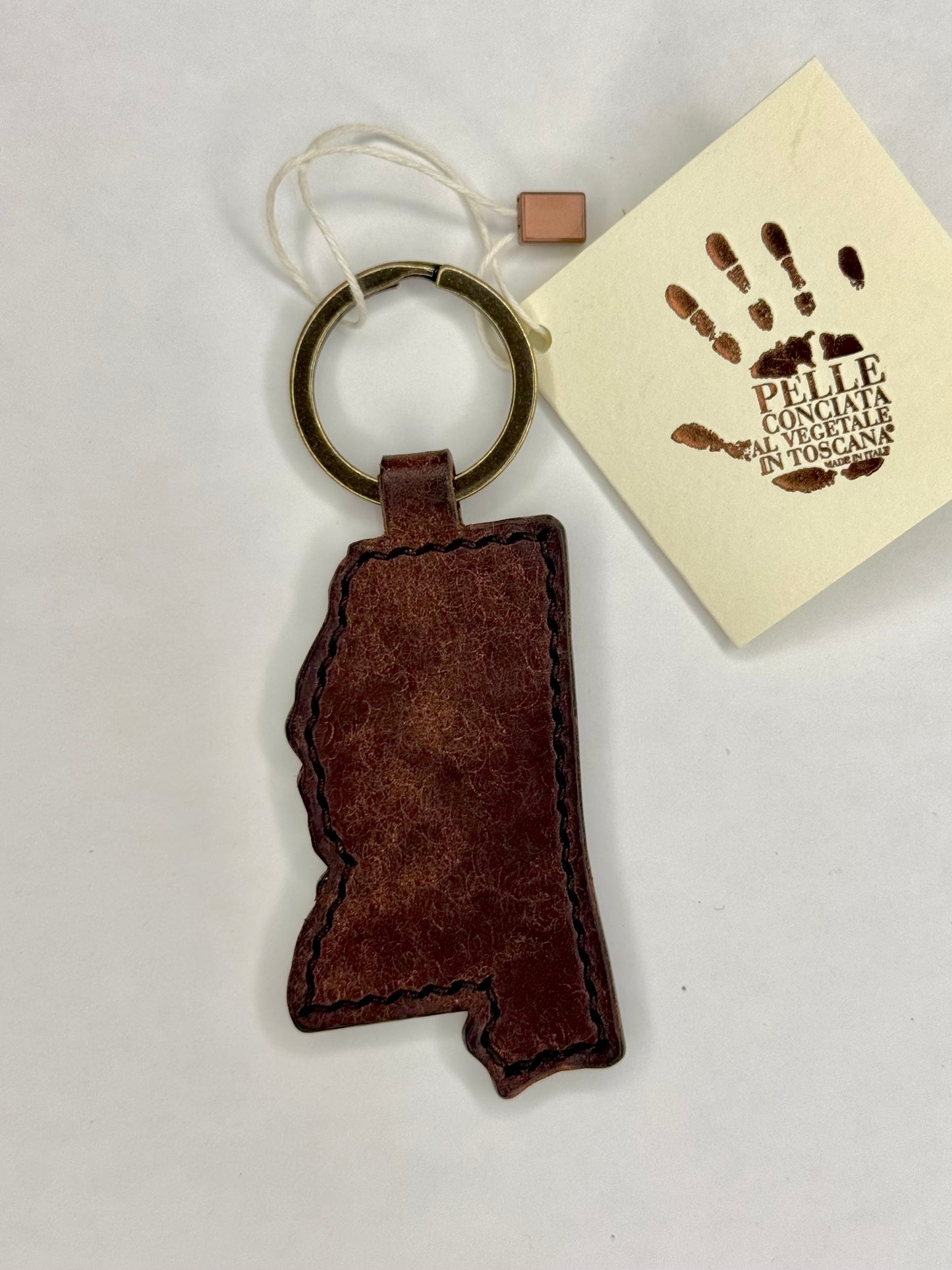 Italian Leather Keychain - MS