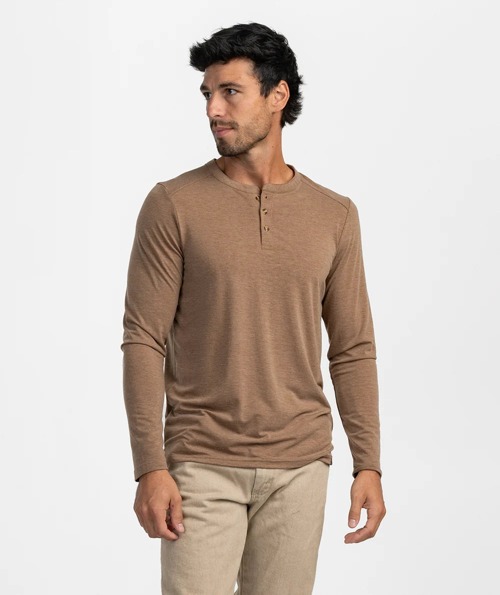 Max Comfort LS Henley - Walnut
