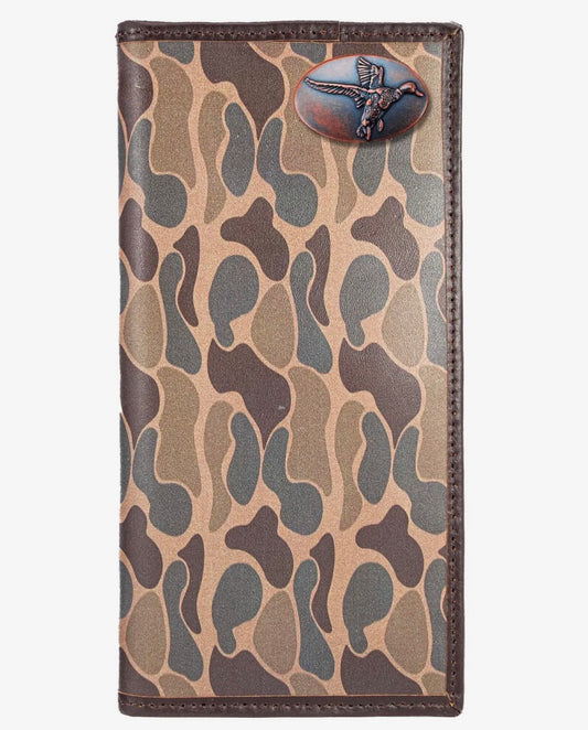 Zep-Pro Leather Secretary Wallet - Mallard/Old School Camo