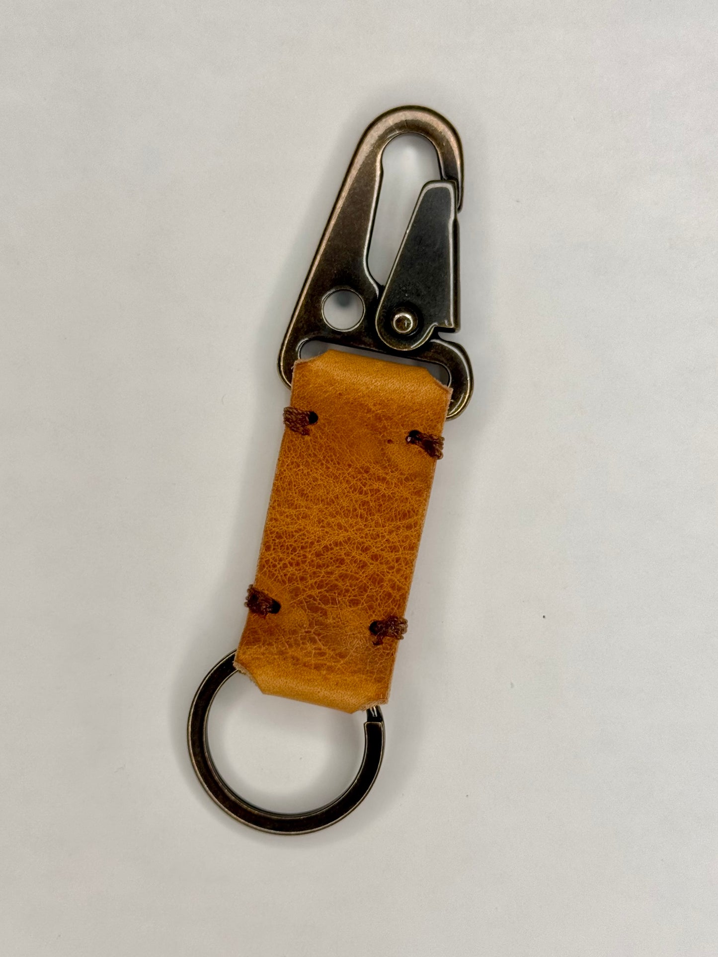 Italian Leather Keychain - HK Snap Hook