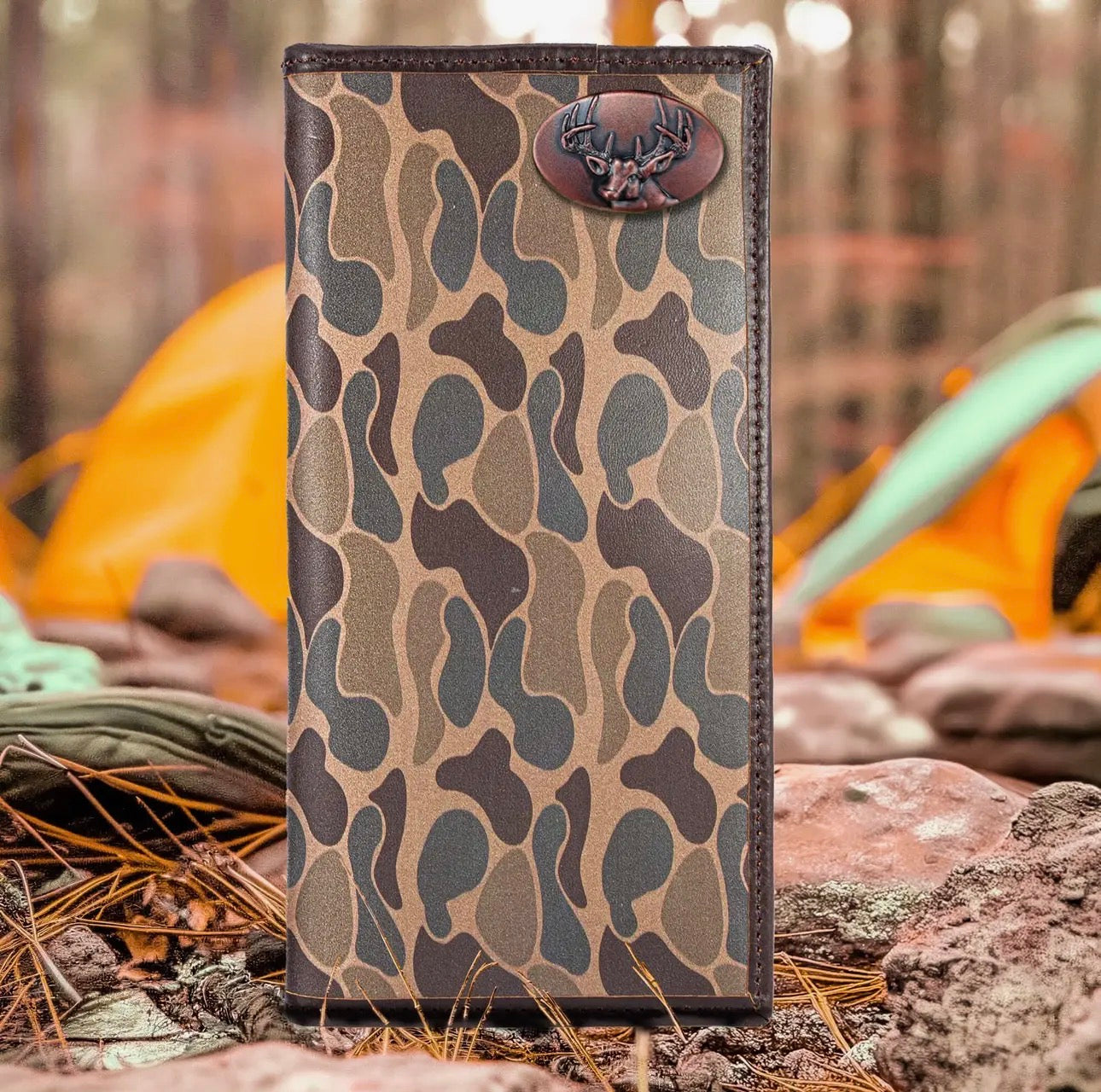 Zep-Pro Leather Secretary Wallet - Buck/Old School Camo