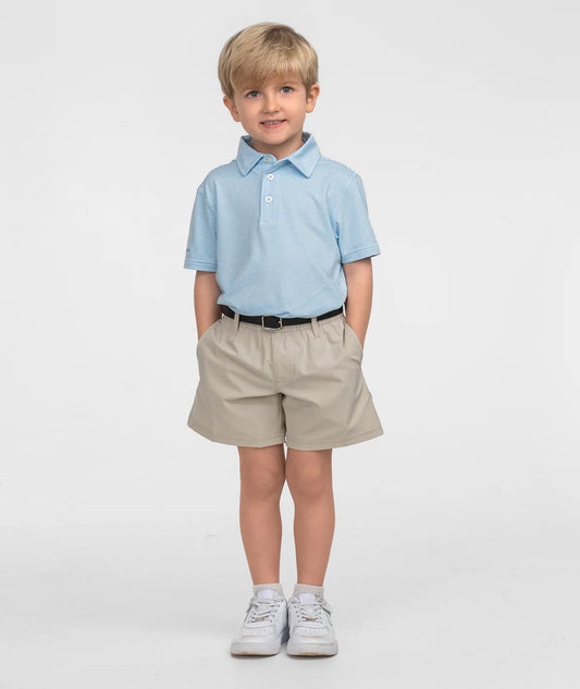 Youth Madison Stripe Polo - Alaskan Blue