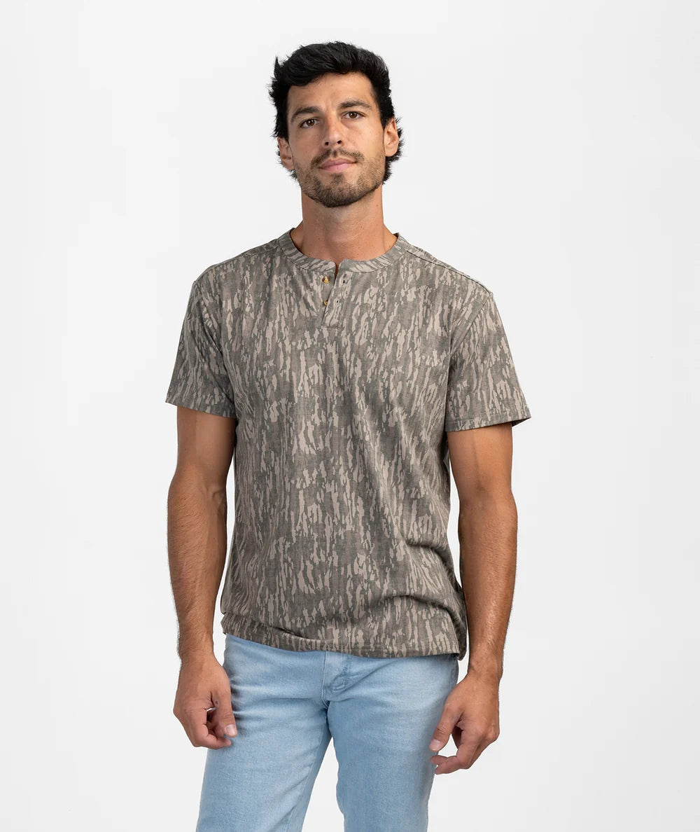Max Comfort SS Henley - Tree Bark