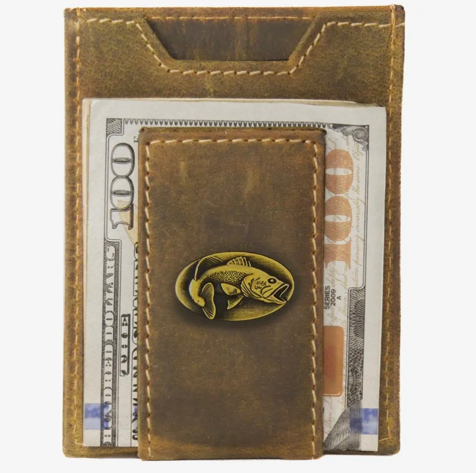 Zep-Pro Leather Magnetic Front Pocket Wallet - Bass