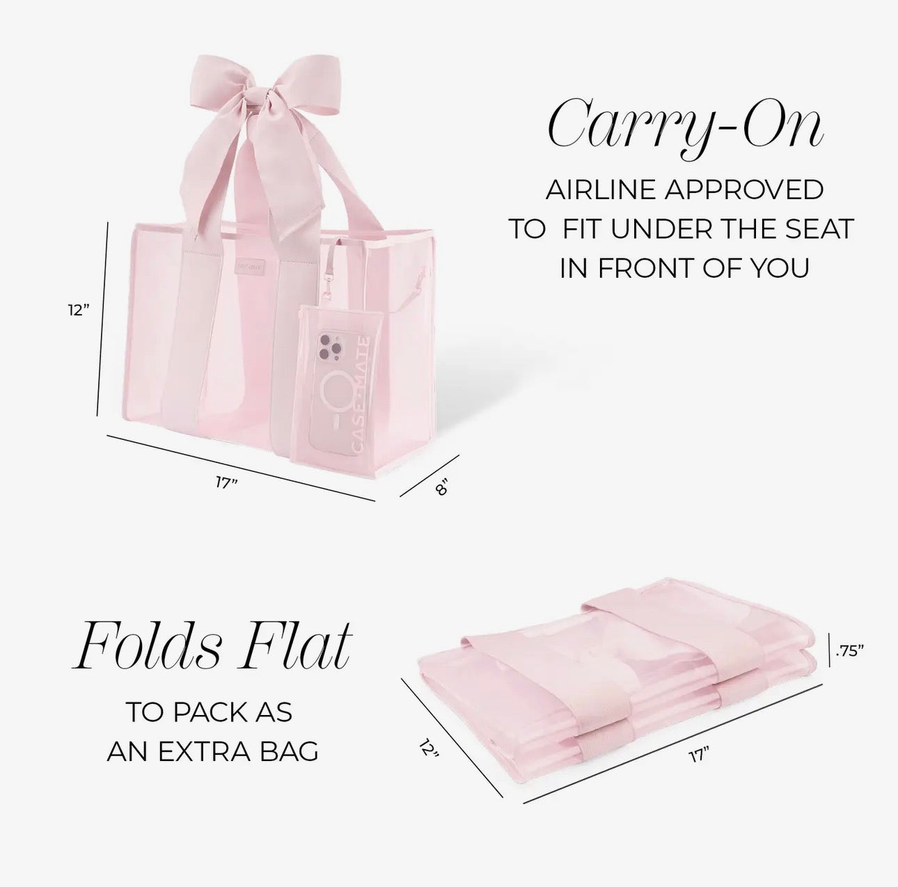 Jelly Tote Bag - Ballet Pink Bow