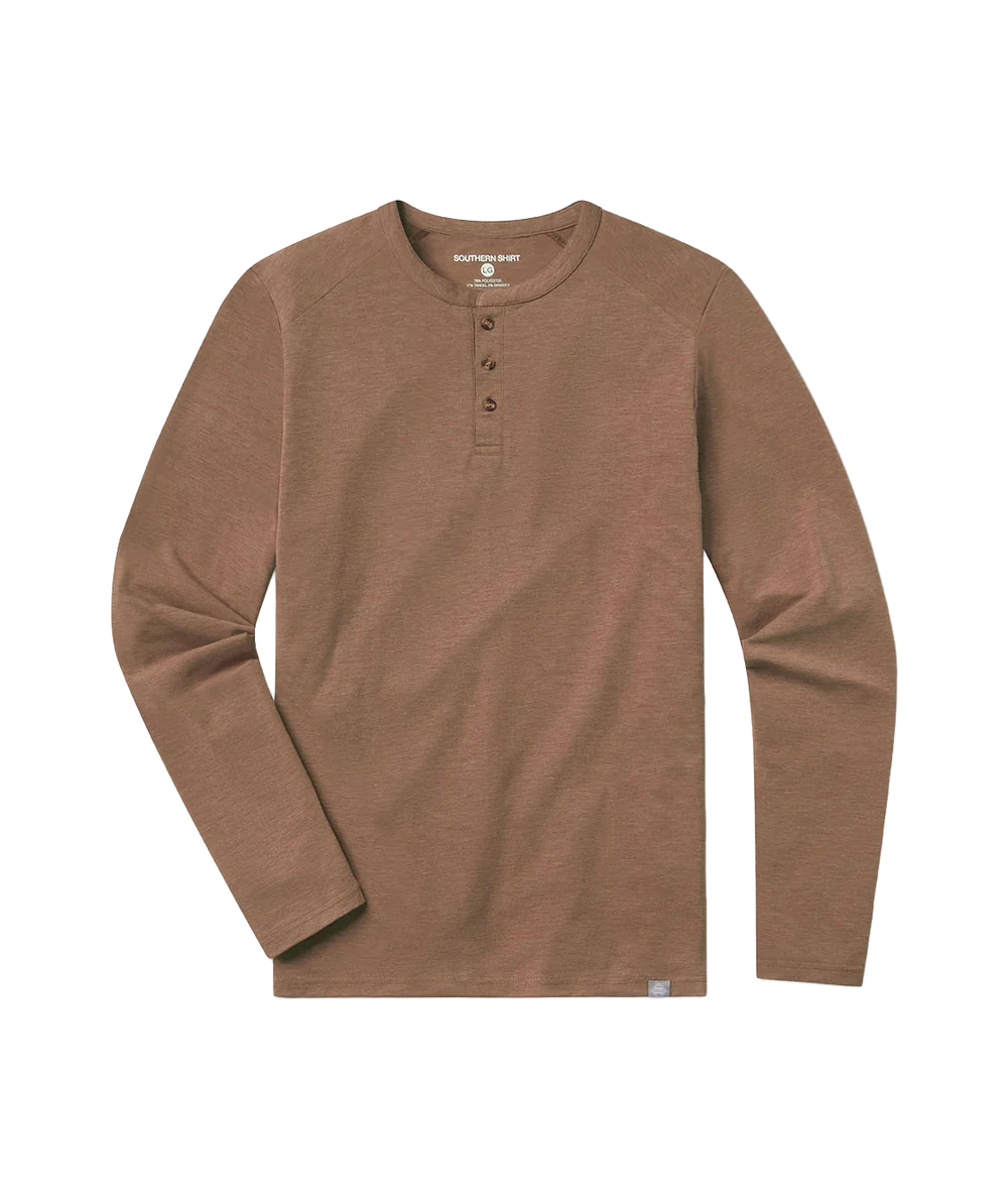 Max Comfort LS Henley - Walnut