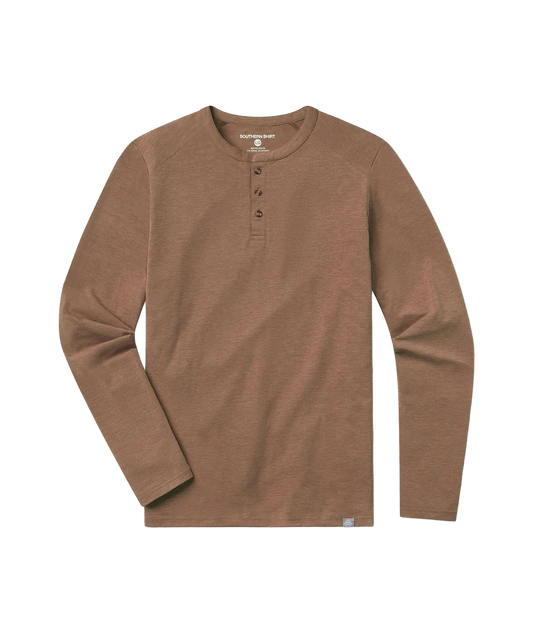 Max Comfort LS Henley - Walnut