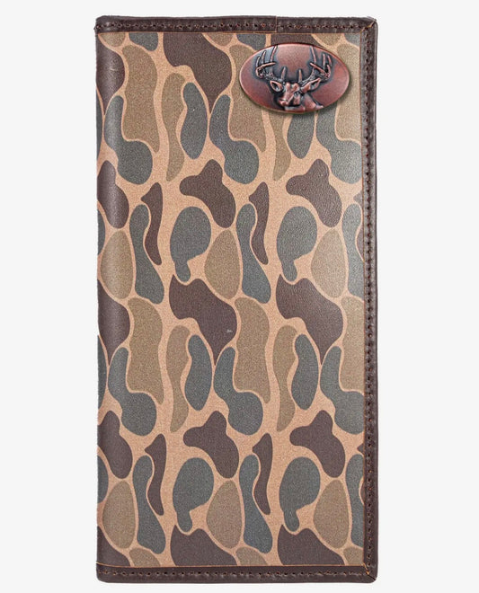 Zep-Pro Leather Secretary Wallet - Buck/Old School Camo