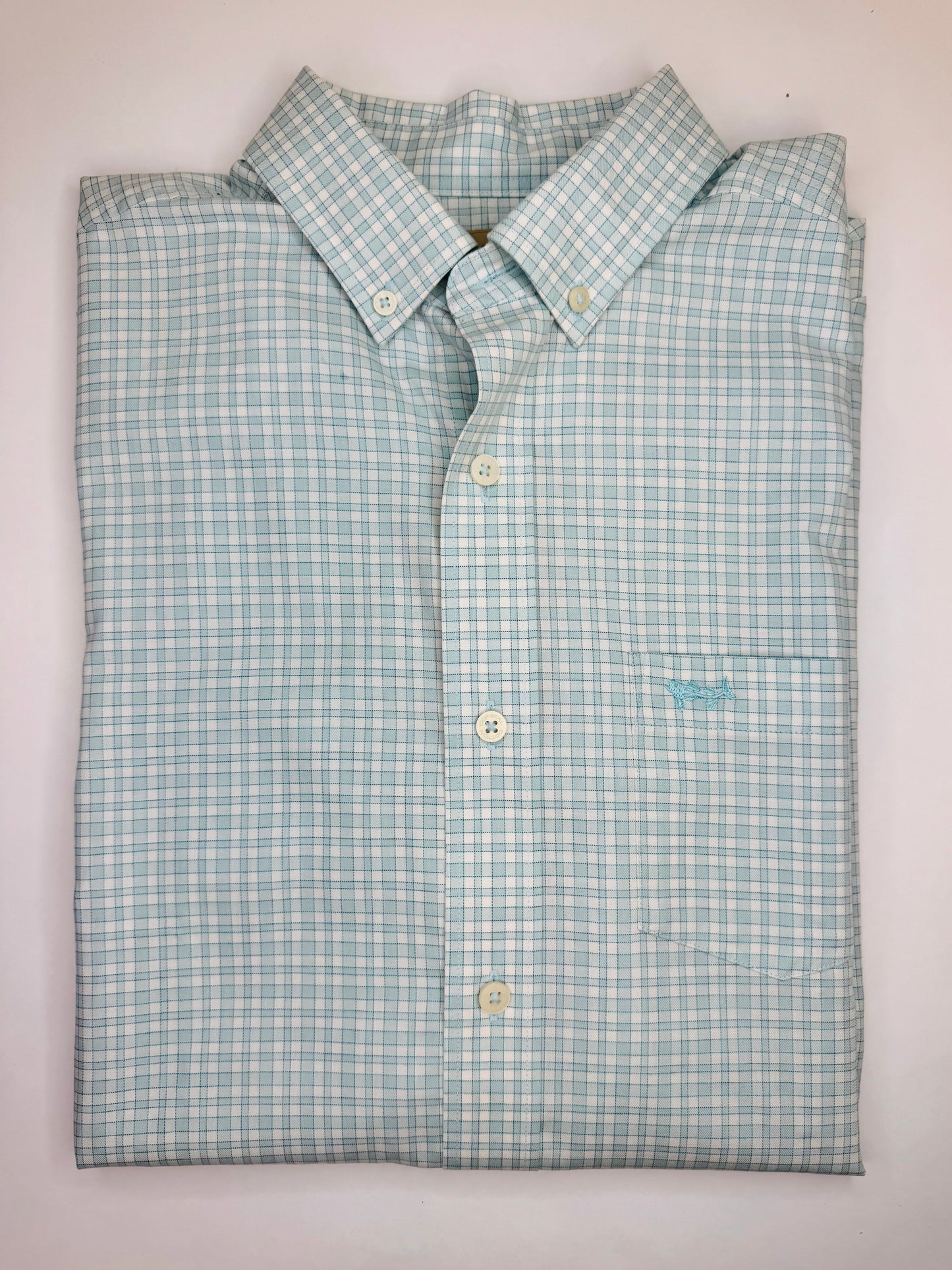 Blue White Check Button Down