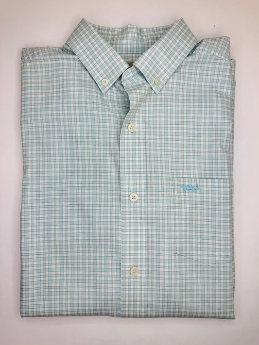 Blue White Check Button Down