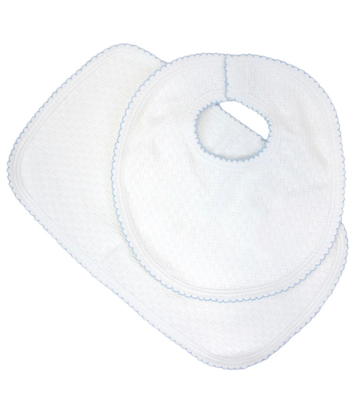 Blue Trim Knit Burp Cloth