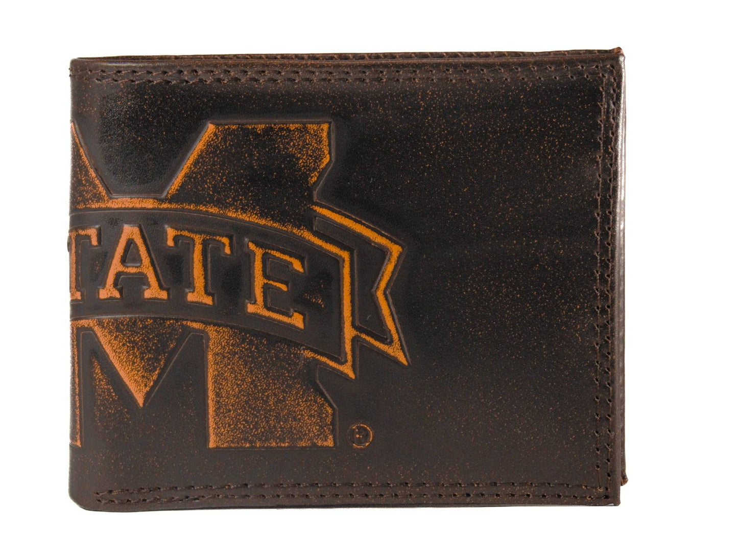 Burnished Leather Bifold Wallet - MSU