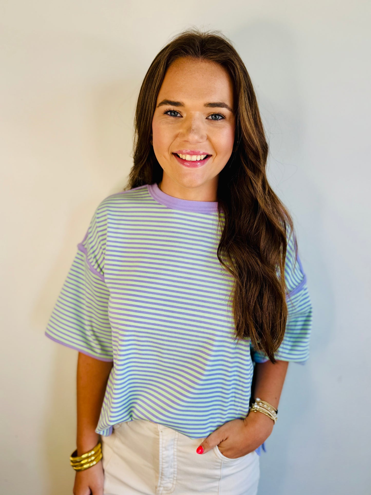 Seaside Picnic Tee - Lavender/Lime