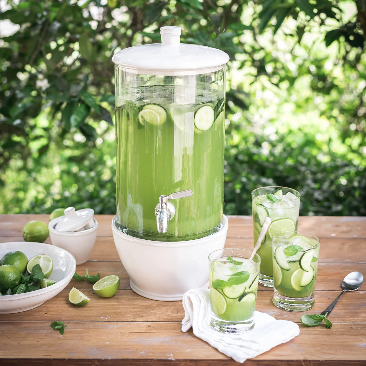 Glass Drink Dispenser with Stand Fontana