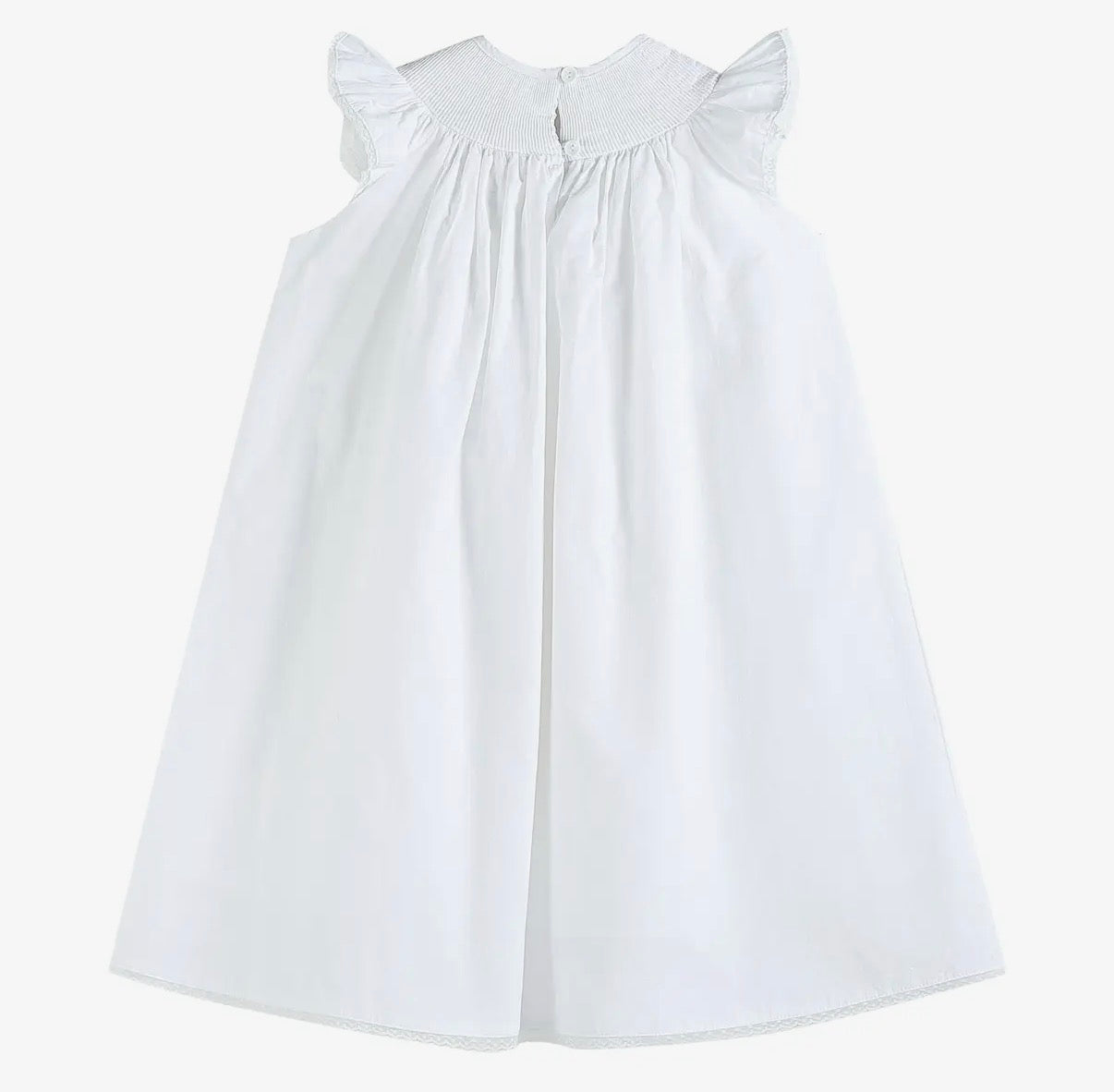 White/Pink Cross Bishop Dress