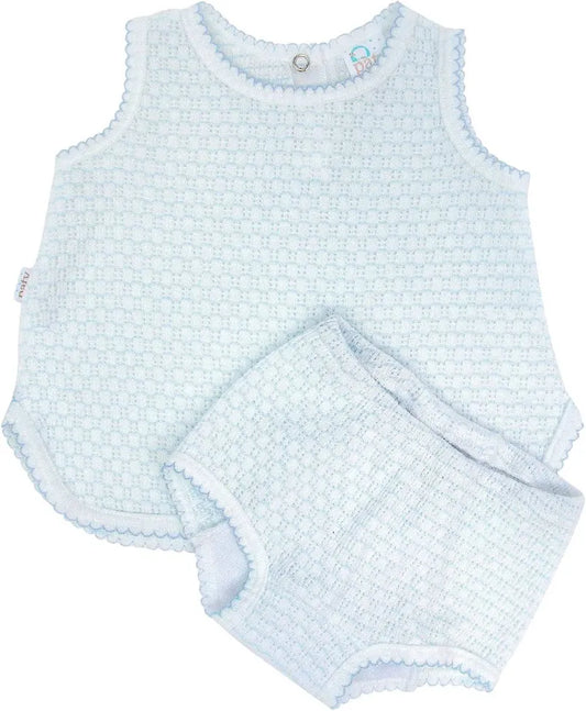 Blue Knit Diaper Set
