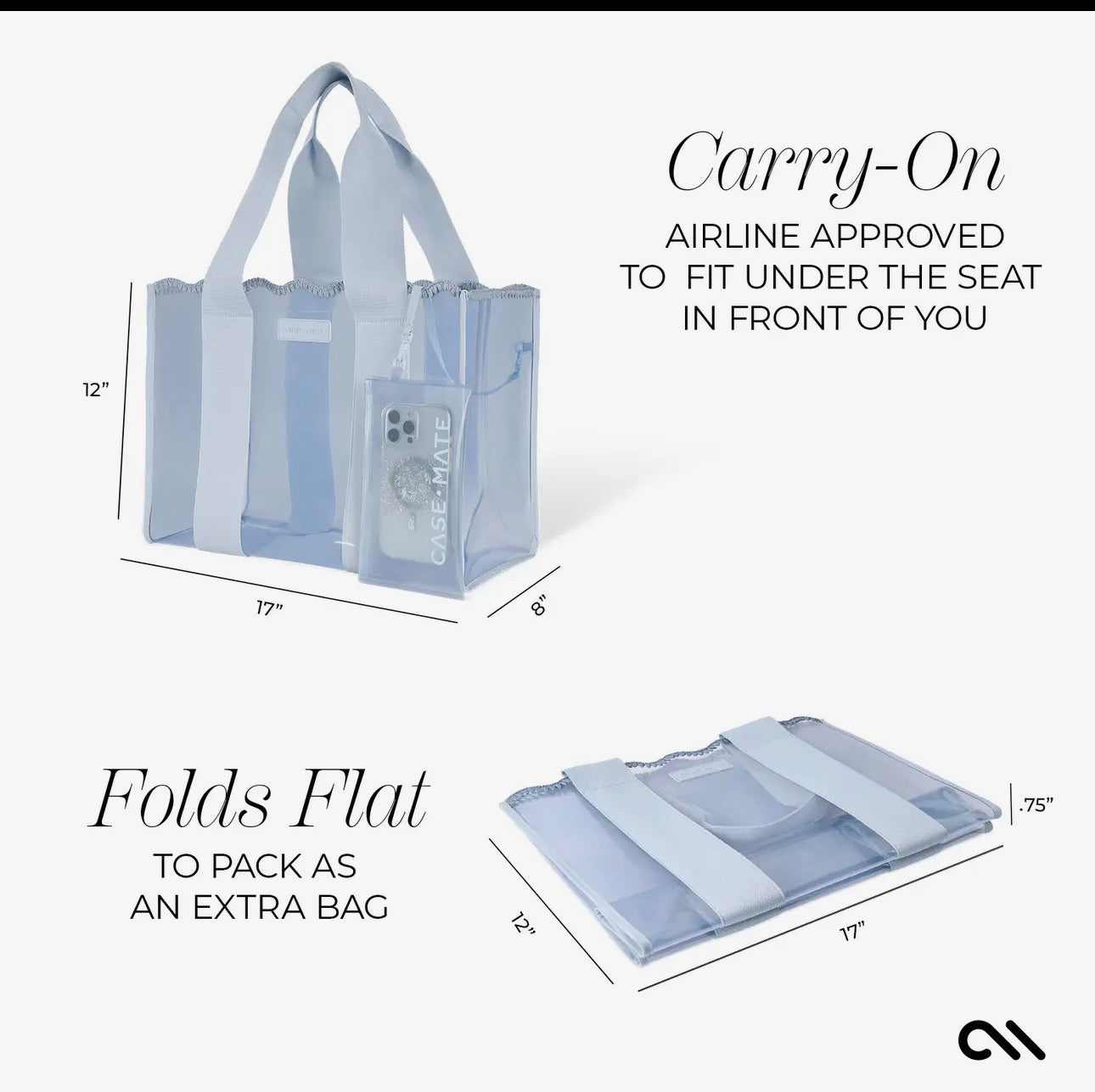 Jelly Tote Bag - Carolina Blue Crochet Wave