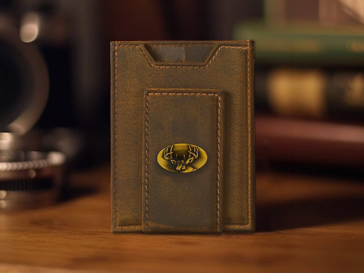 Leather Magnetic Front Pocket Wallet - Buck