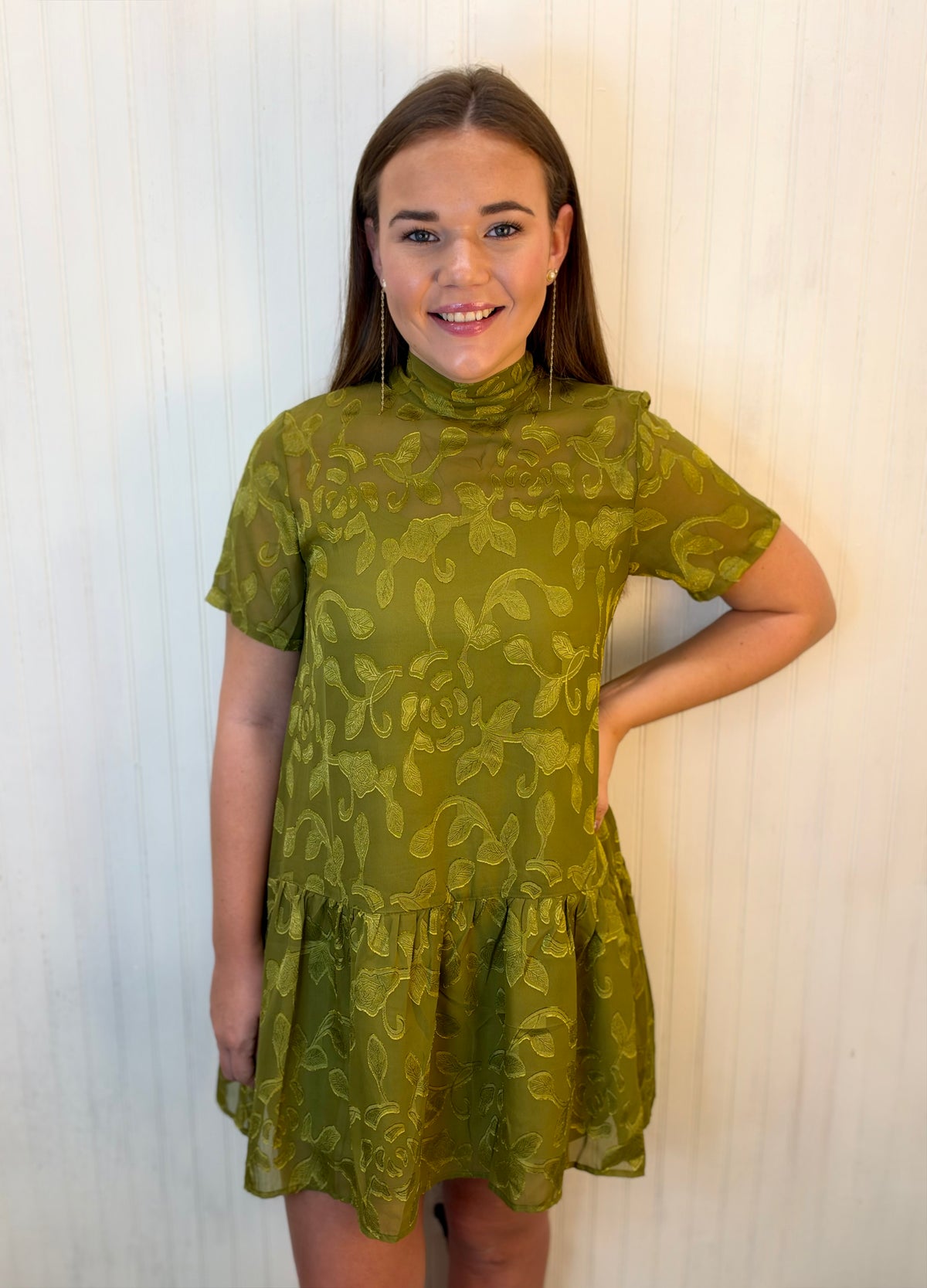 Flourish In Style Dress - Chartreuse