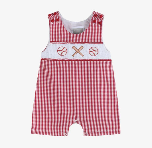 Baseball Smocked Shortall