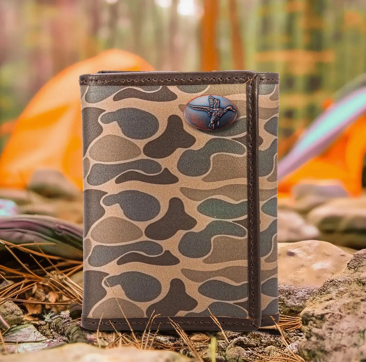 Zep-Pro Leather Trifold Wallet - Mallard/Old School Camo