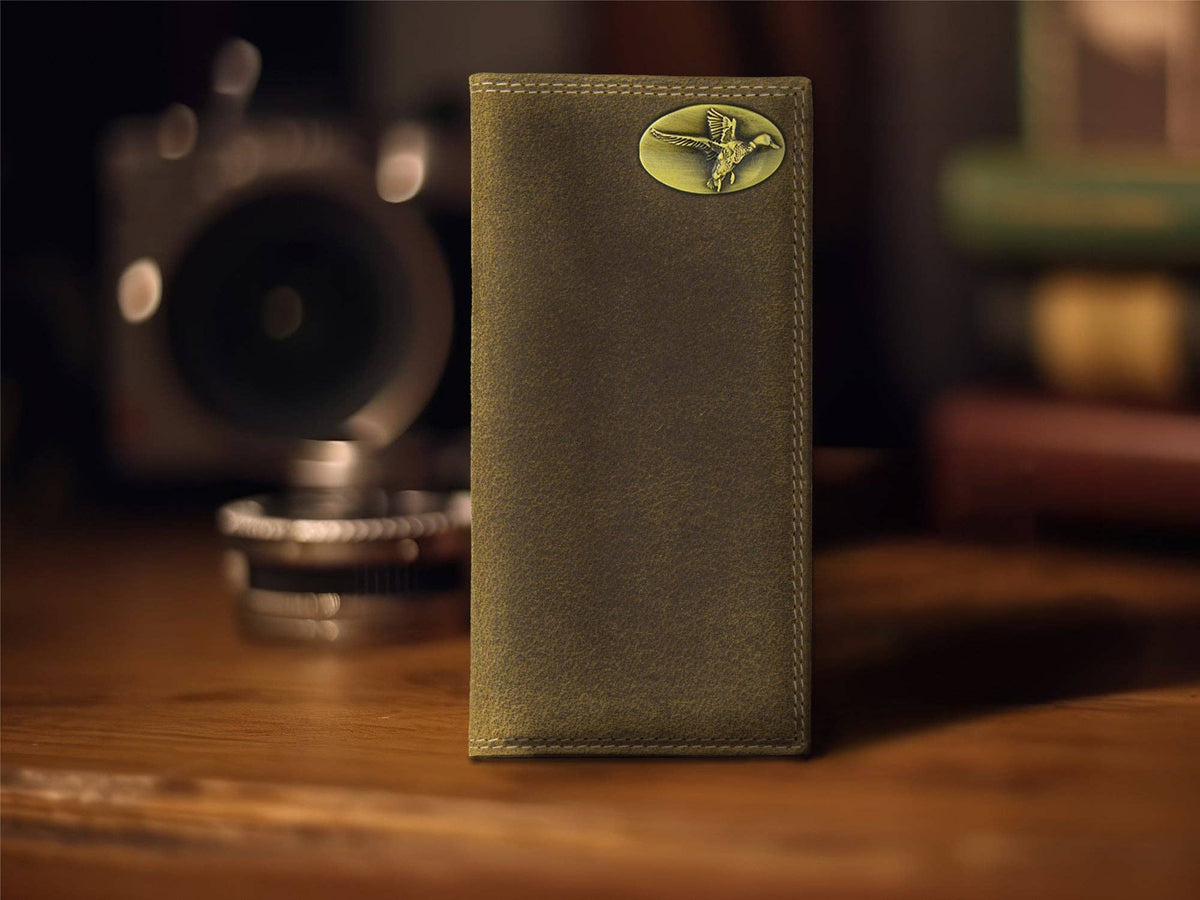 Vintage Leather Secretary Wallet - Mallard