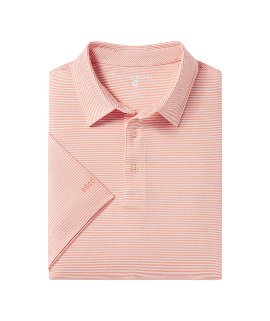 Madison Stripe Polo - Flamingo