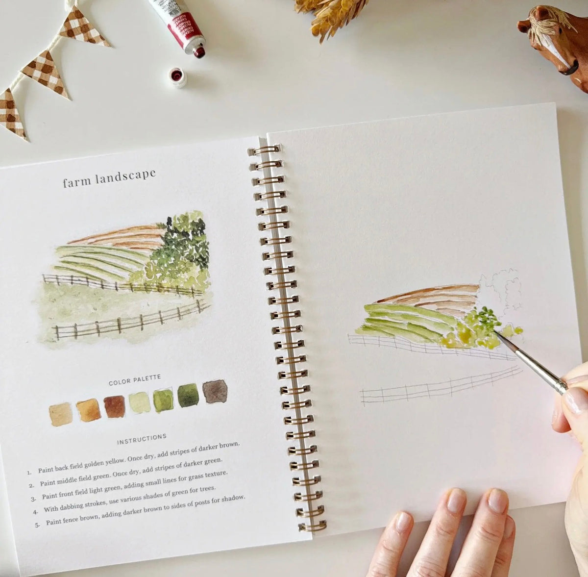 Farm Watercolor Workbook