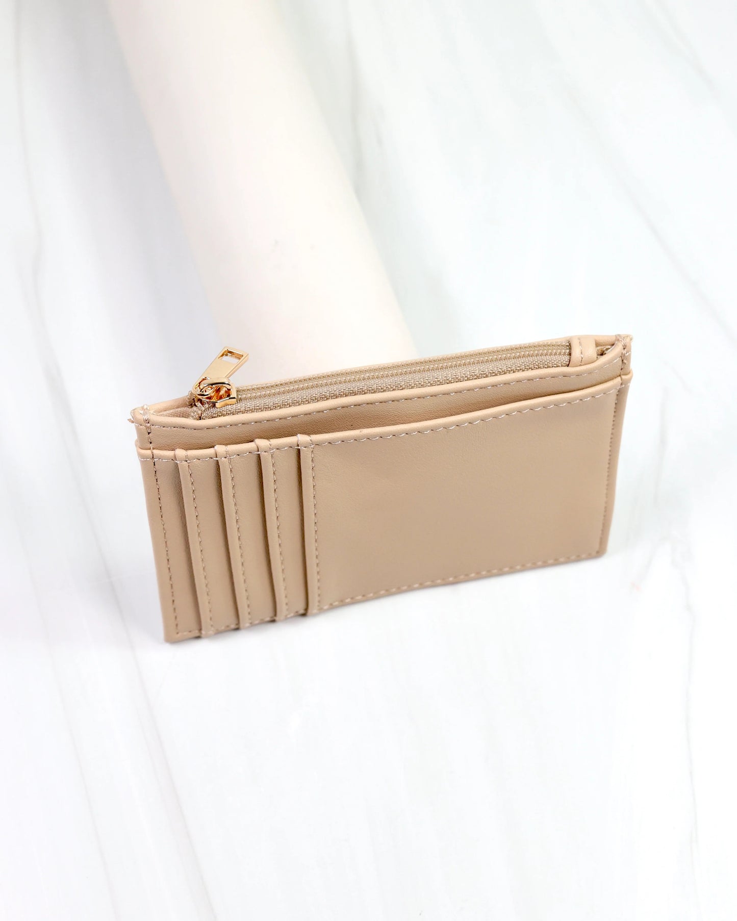 Molly Zip Card Holder - Nude