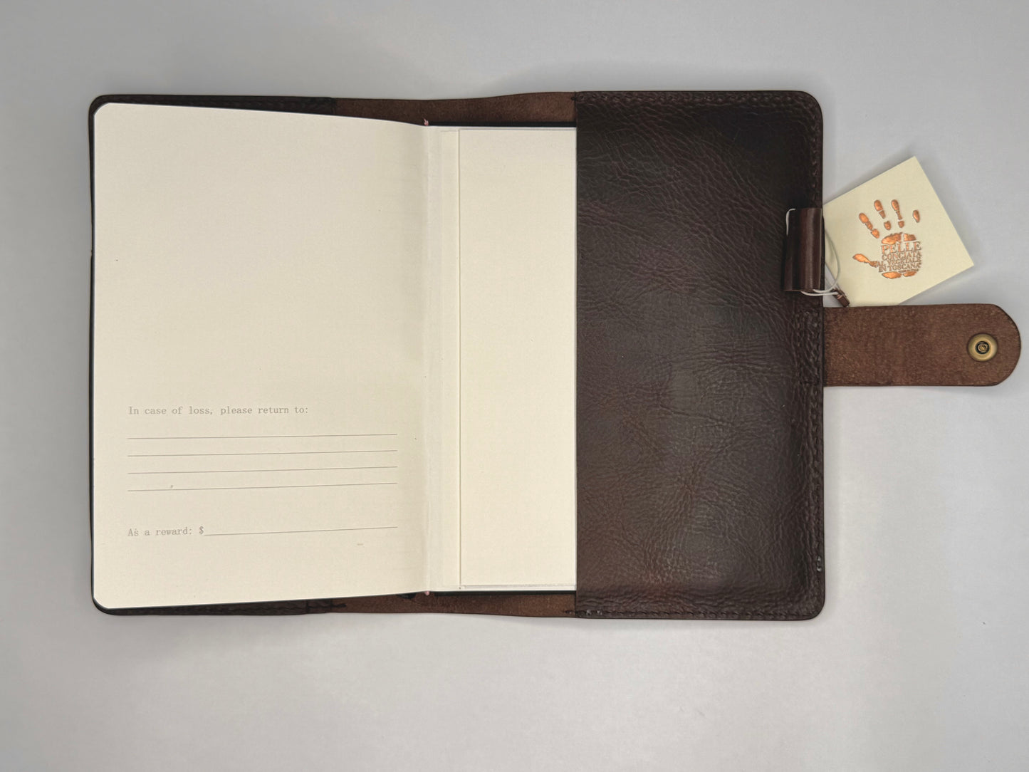 Italian Leather Notebook - Waxy, Tobacco