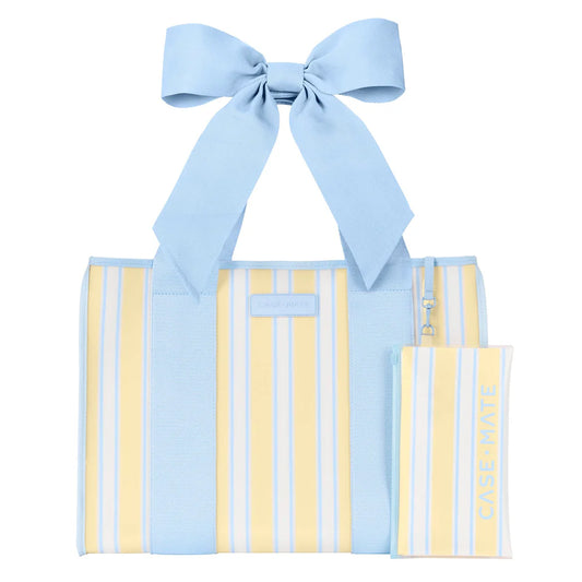 Jelly Tote Bag - Cabana Stripe Bow