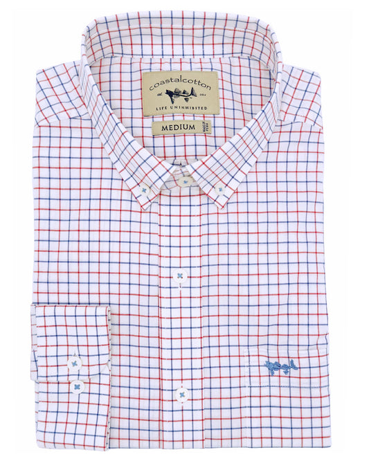 Patriotic Check Button Down