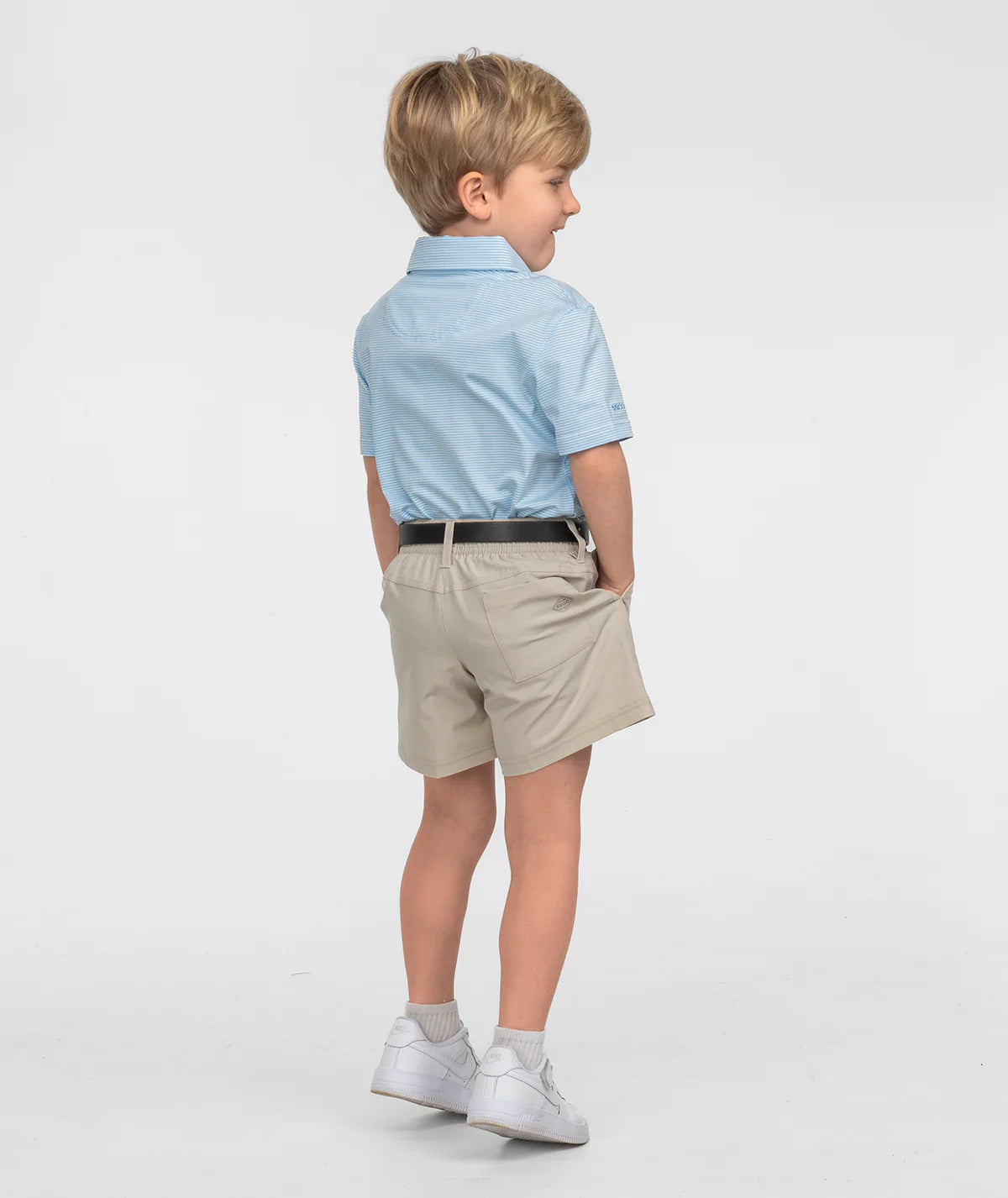 Youth Madison Stripe Polo - Alaskan Blue
