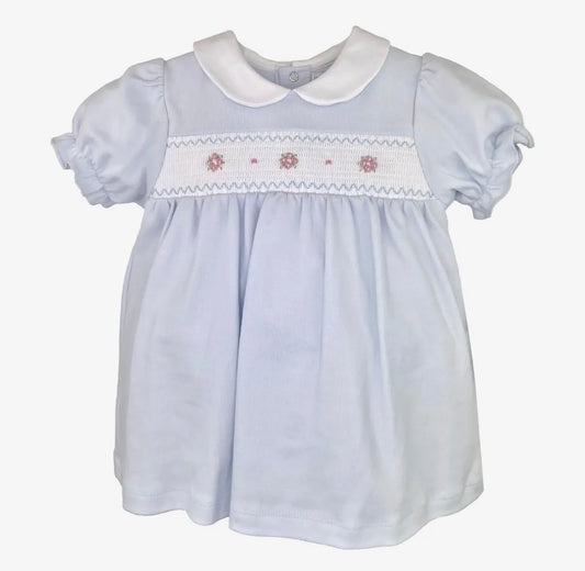 Smocked Flower Knit Dress - Petit Ami