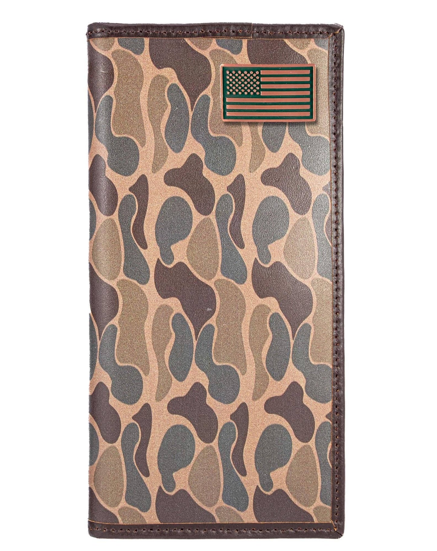 Men's Secretary OS Camo Leather Wallet - USA Flag