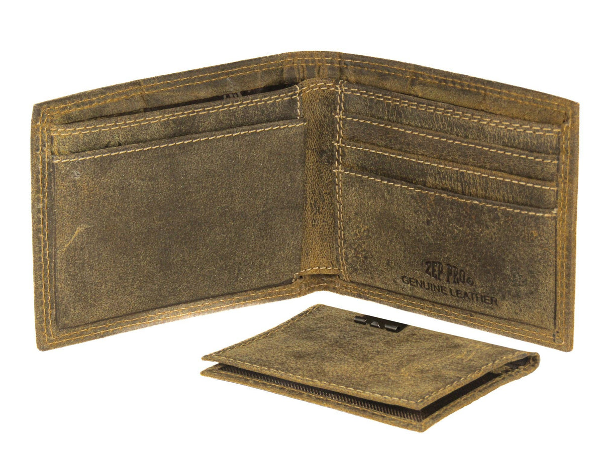 Vintage Leather Bifold Wallet - Buck