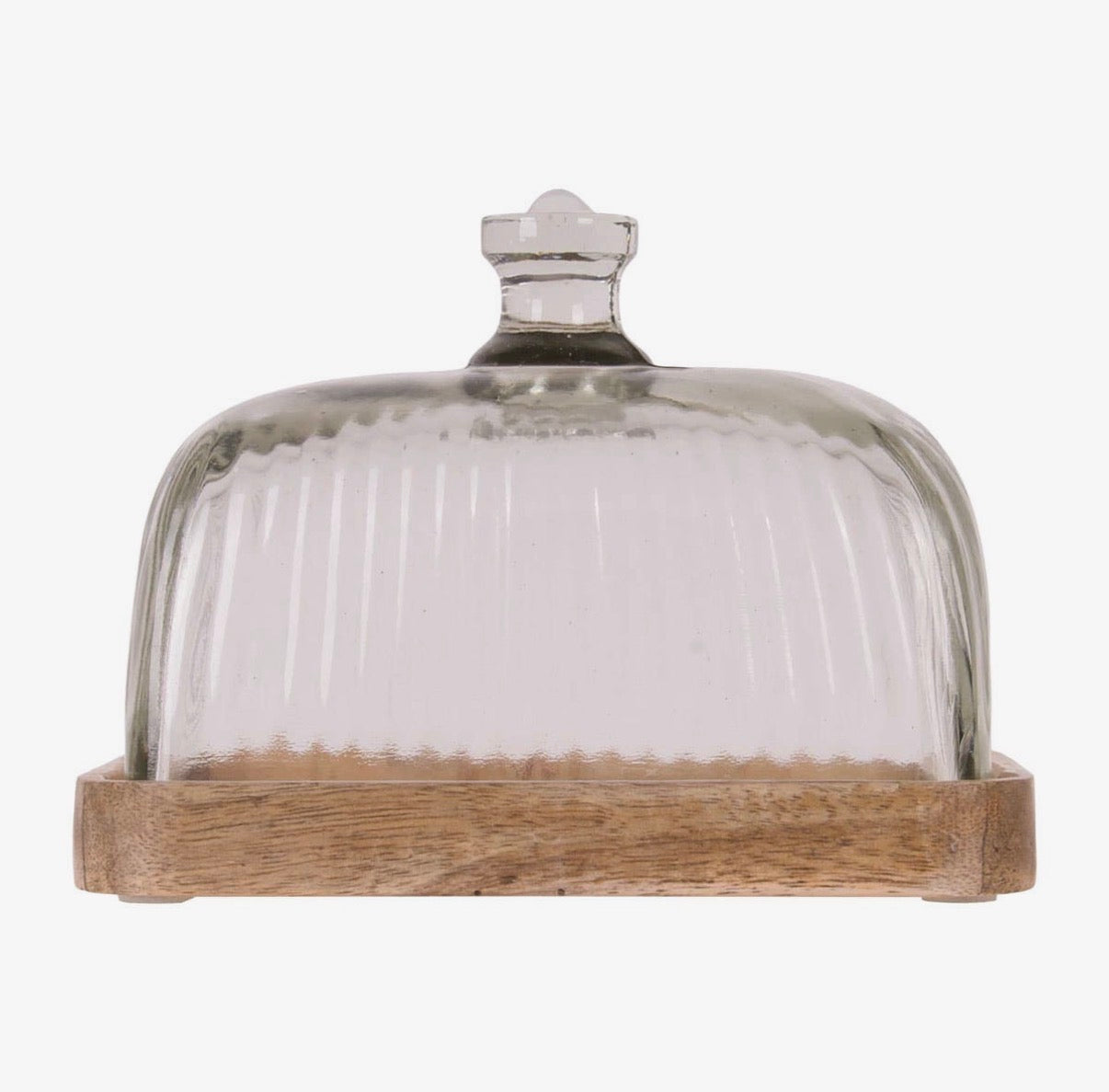 Lana Butter Dish Wood with Glass Top