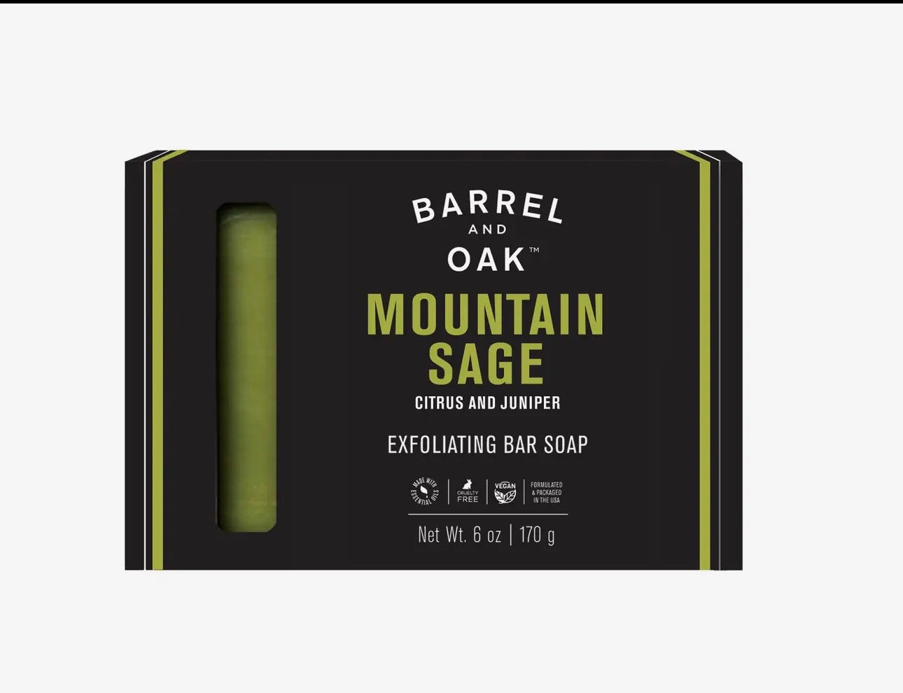 Barrel & Oak Exfoliating Soap Bar - Mountain Sage