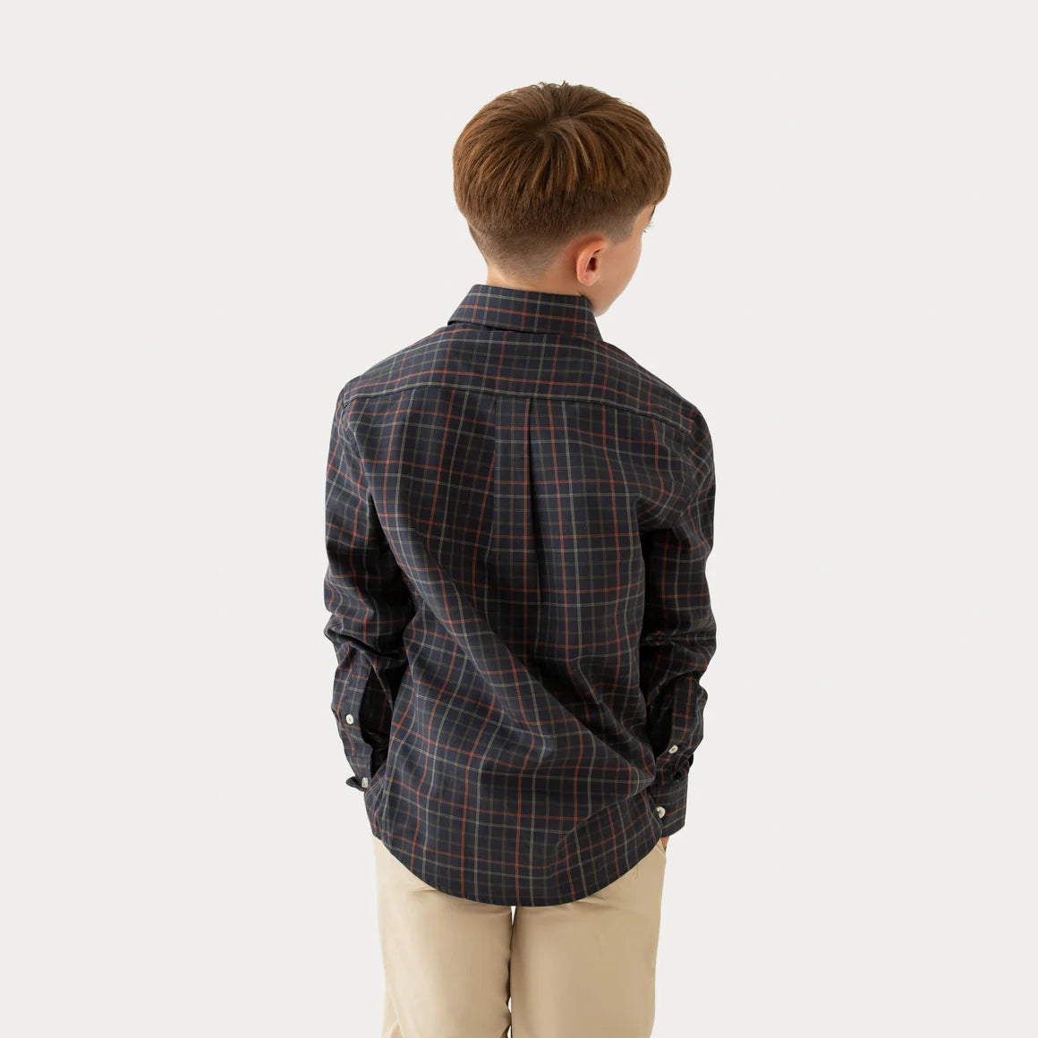 Youth Dress Shirt - Navy & Olive