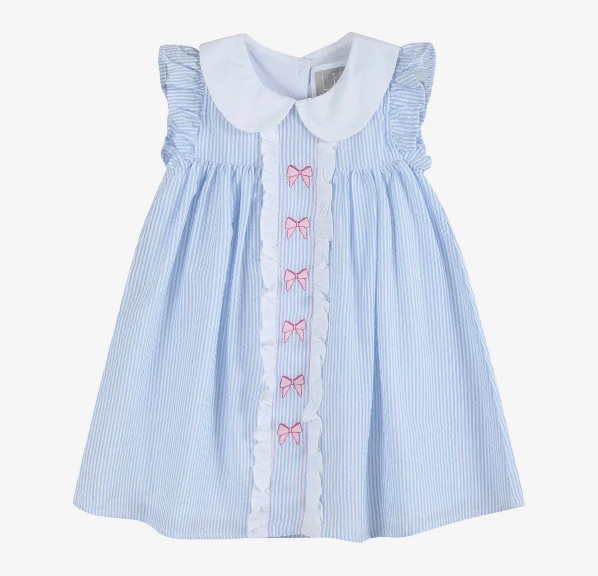 Blue/pink Bow Ruffle Dress