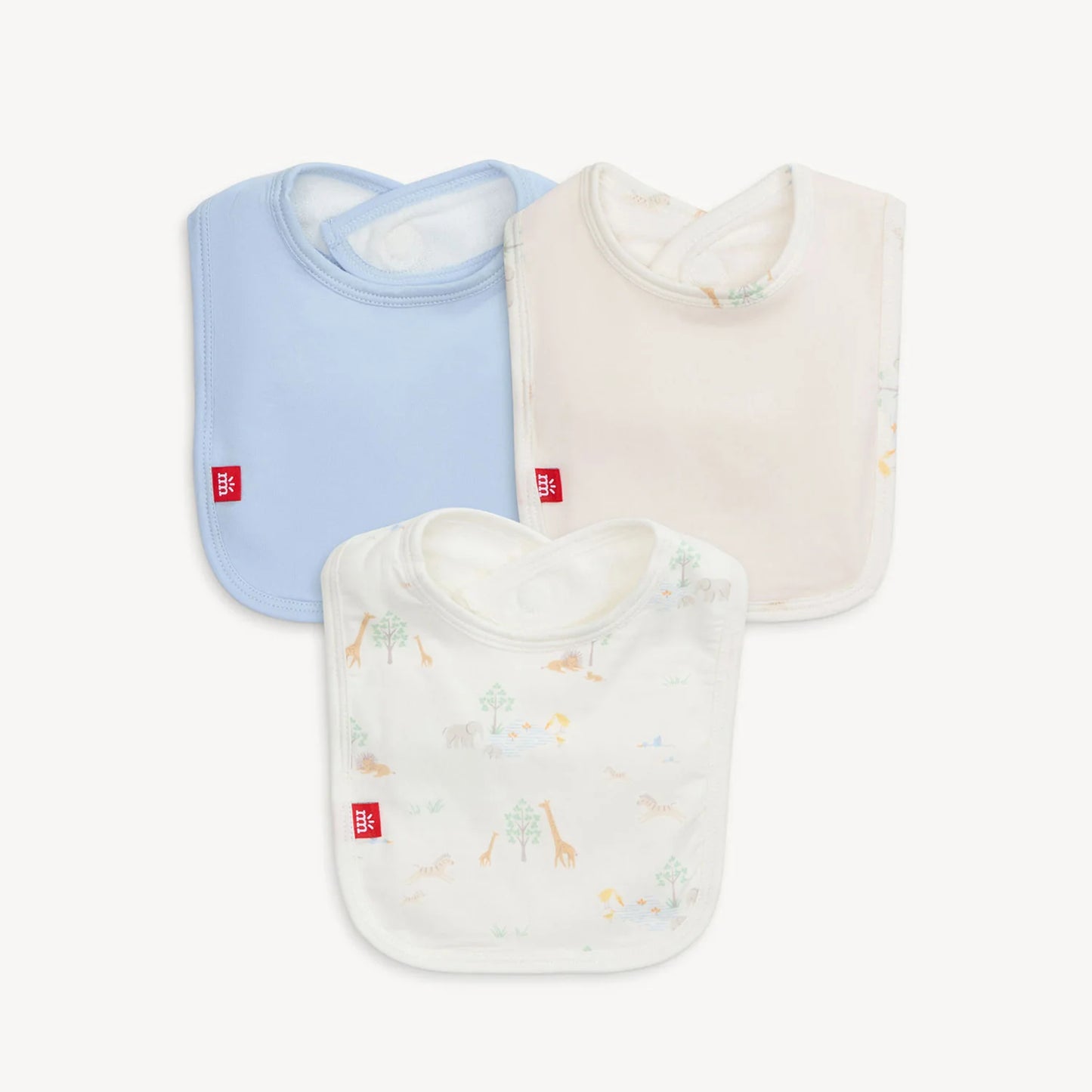 White Serene Safari Bib 3-PK