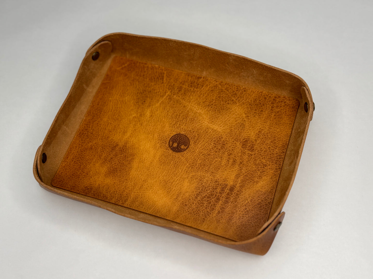 Italian Leather Valet Tray - Natural