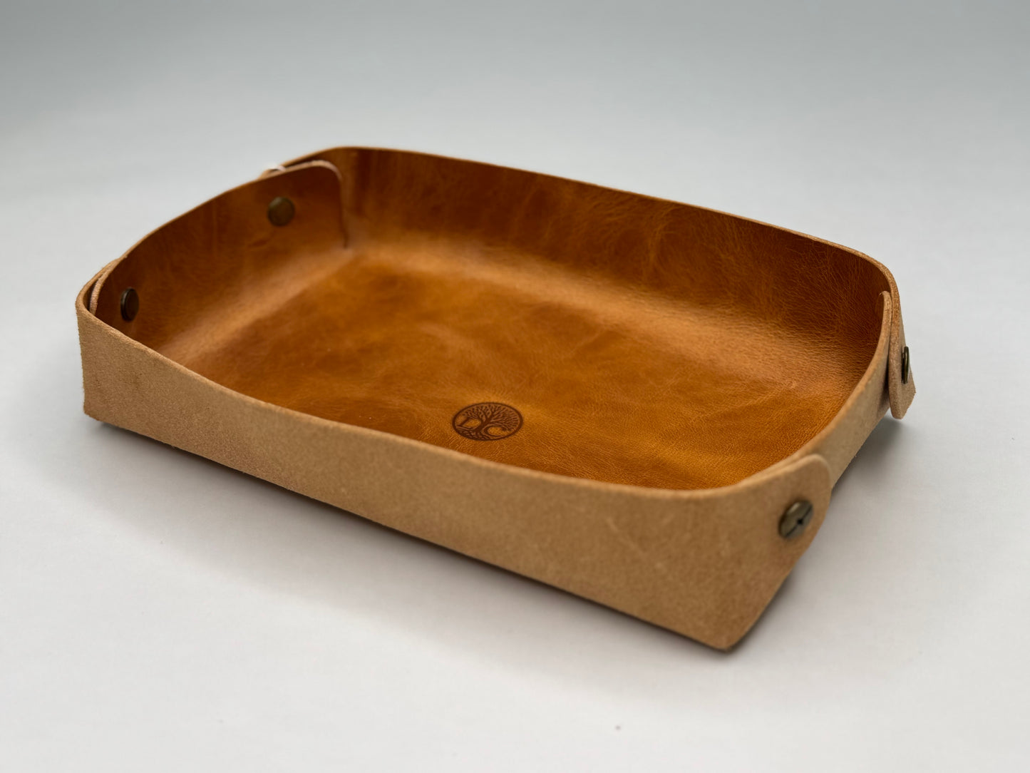 Italian Leather Valet Tray - Natural